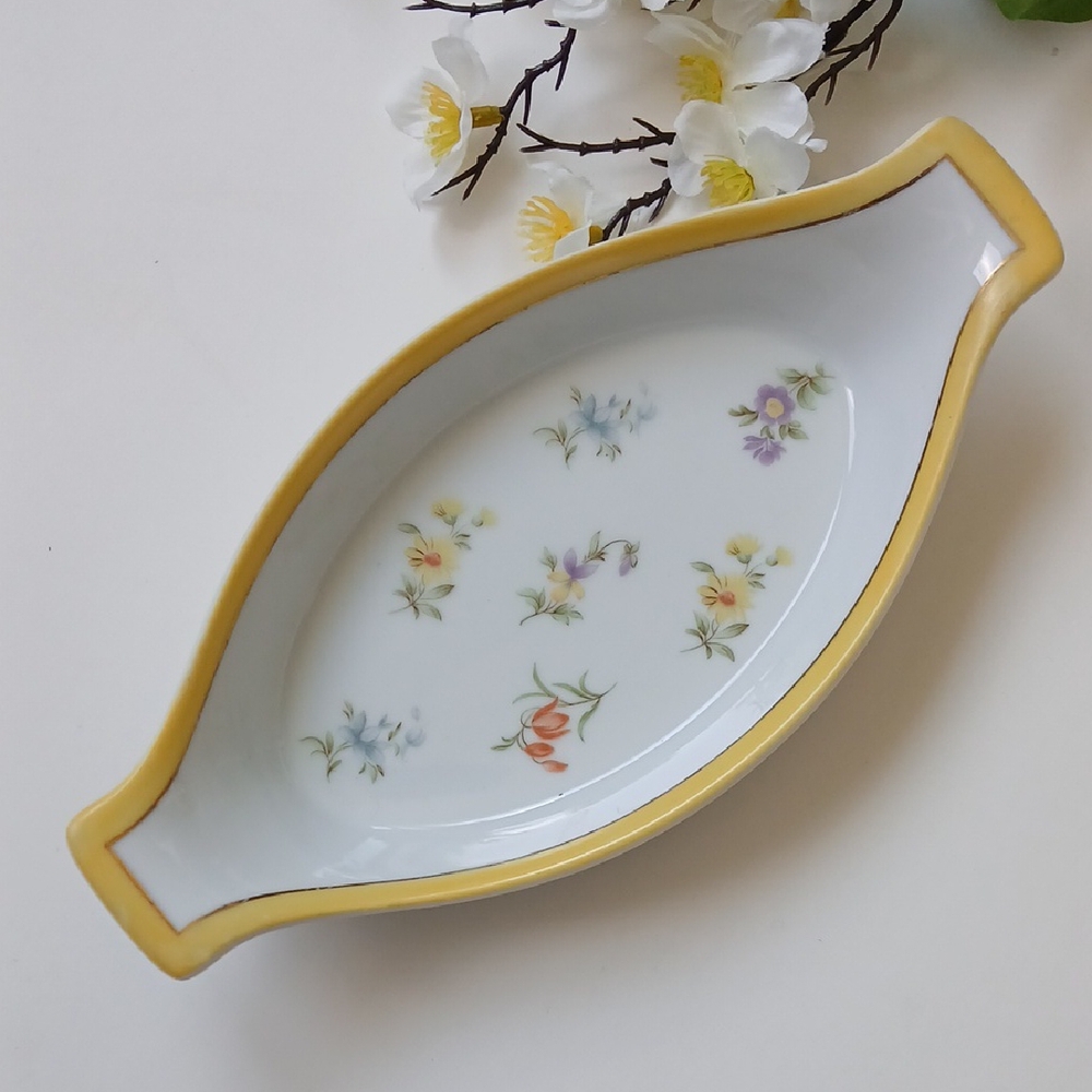 Vintage Japan Floral Oval Au Gratin Baking Dish Grand Duchess Ovenware
